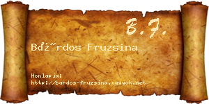 Bárdos Fruzsina névjegykártya